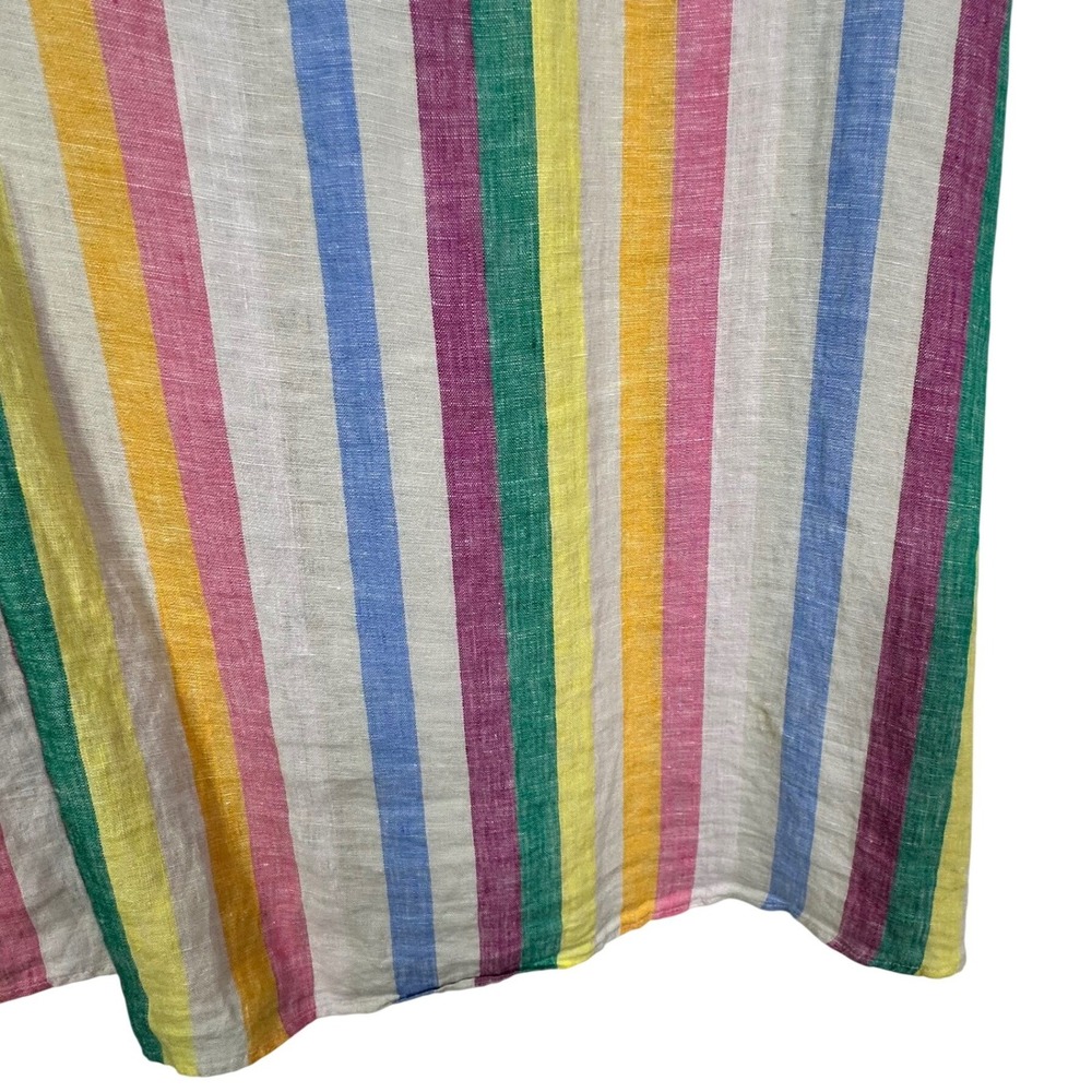 C&C California Womens 1X Linen Shirt Dress Sleeveless Multicolor Stripe NWT - Picture 14 of 16